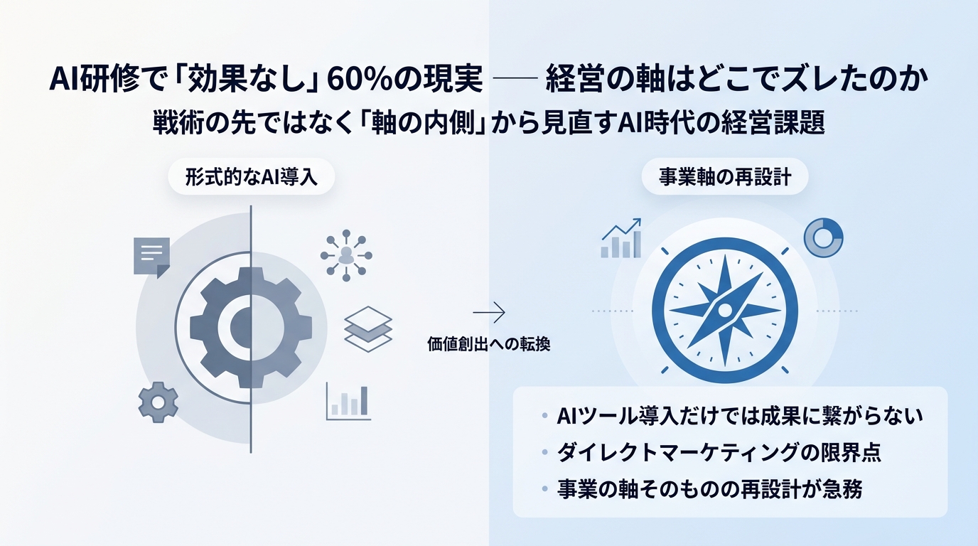 『AI研修やりました』のあと、会社が1ミリも変わらない本当の理由 ── 戦術の先ではなく、軸の内側で経営は詰まる