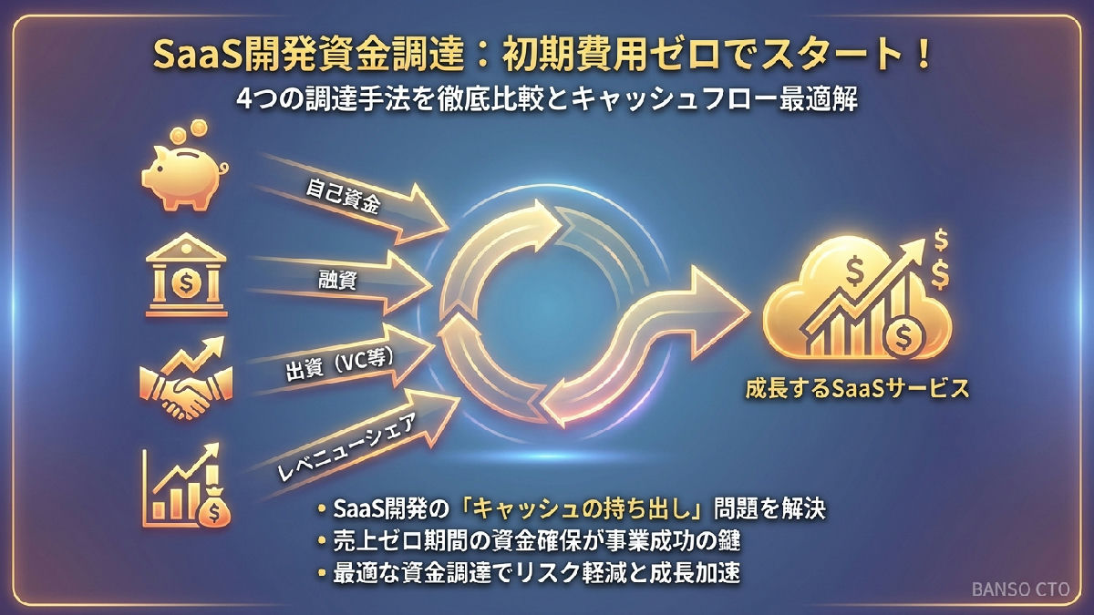 SaaS開発の資金調達|初期費用ゼロで始める4つの方法を比較