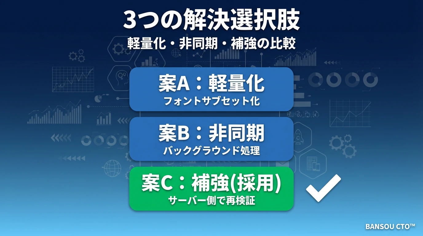 「じゃあどうする?」— 3つの選択肢