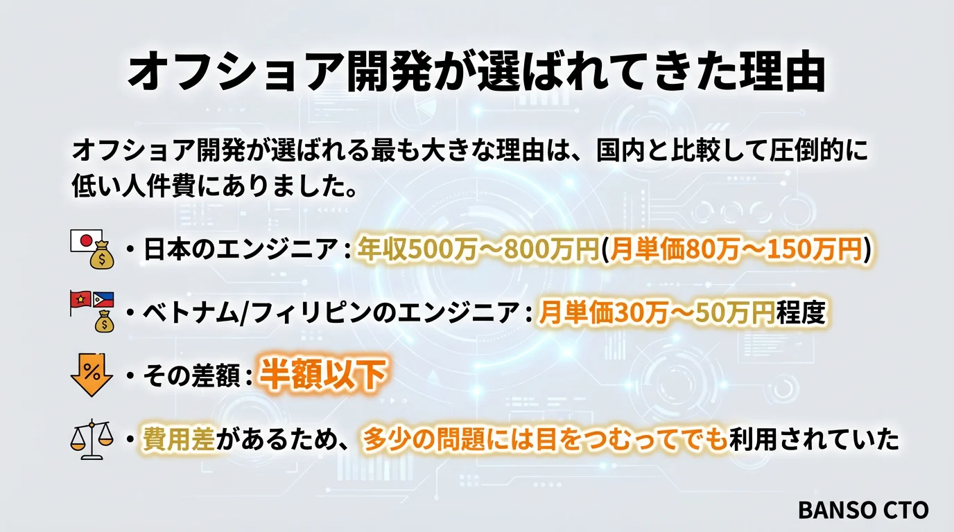 オフショア開発が選ばれてきた理由
