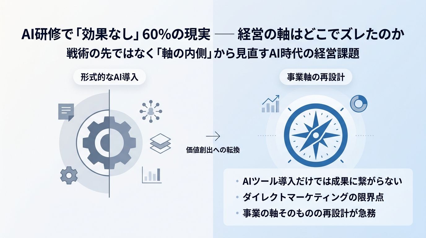 『AI研修やりました』のあと、会社が1ミリも変わらない本当の理由 ── 戦術の先ではなく、軸の内側で経営は詰まる