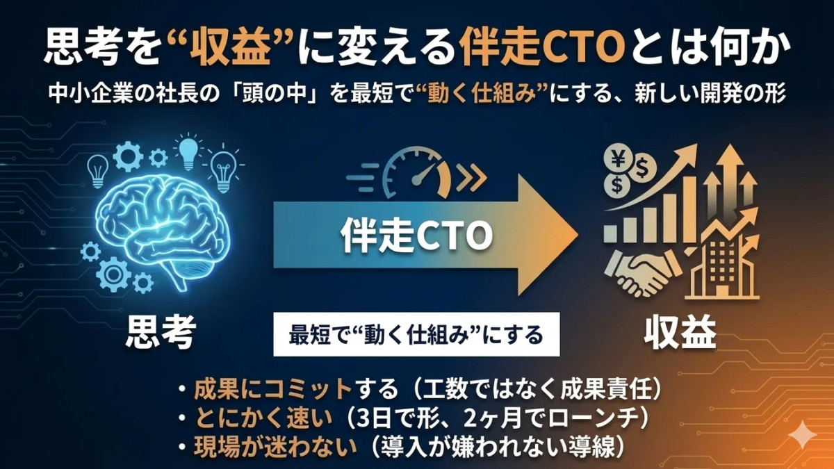 思考を“収益”に変える伴走CTOとは何か