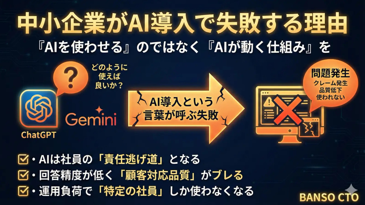 中小企業のAI導入は「AI導入」と言った瞬間に失敗する