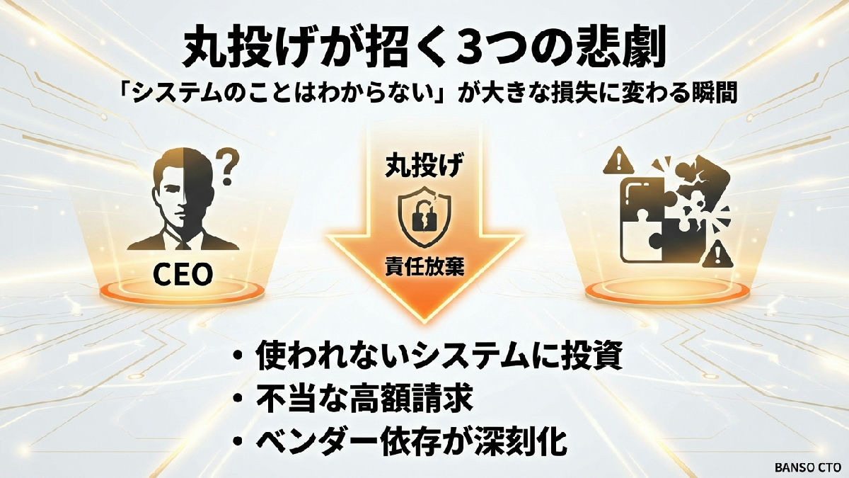 「システムのことはわからない」と言う社長が損する理由—丸投げが招く3つの悲劇